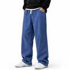 Drawstring Washed Jeans
