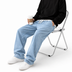 Drawstring Washed Jeans