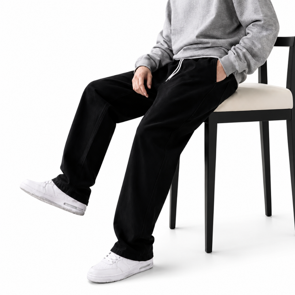 Drawstring Washed Jeans