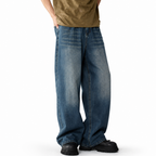Contrast Wash Wide-Leg Jeans