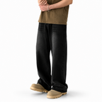 Contrast Wash Wide-Leg Jeans