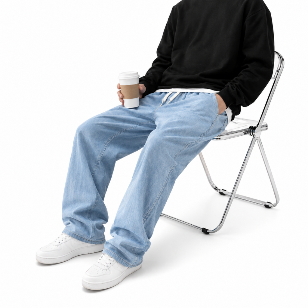 Fleece Wide-Leg Jeans