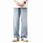 Vintage Wash Wide-Leg Jeans