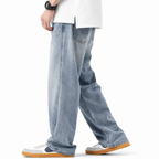 Vintage Wash Wide-Leg Jeans