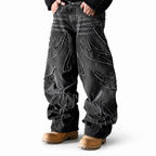 Embroidered Baggy Jeans