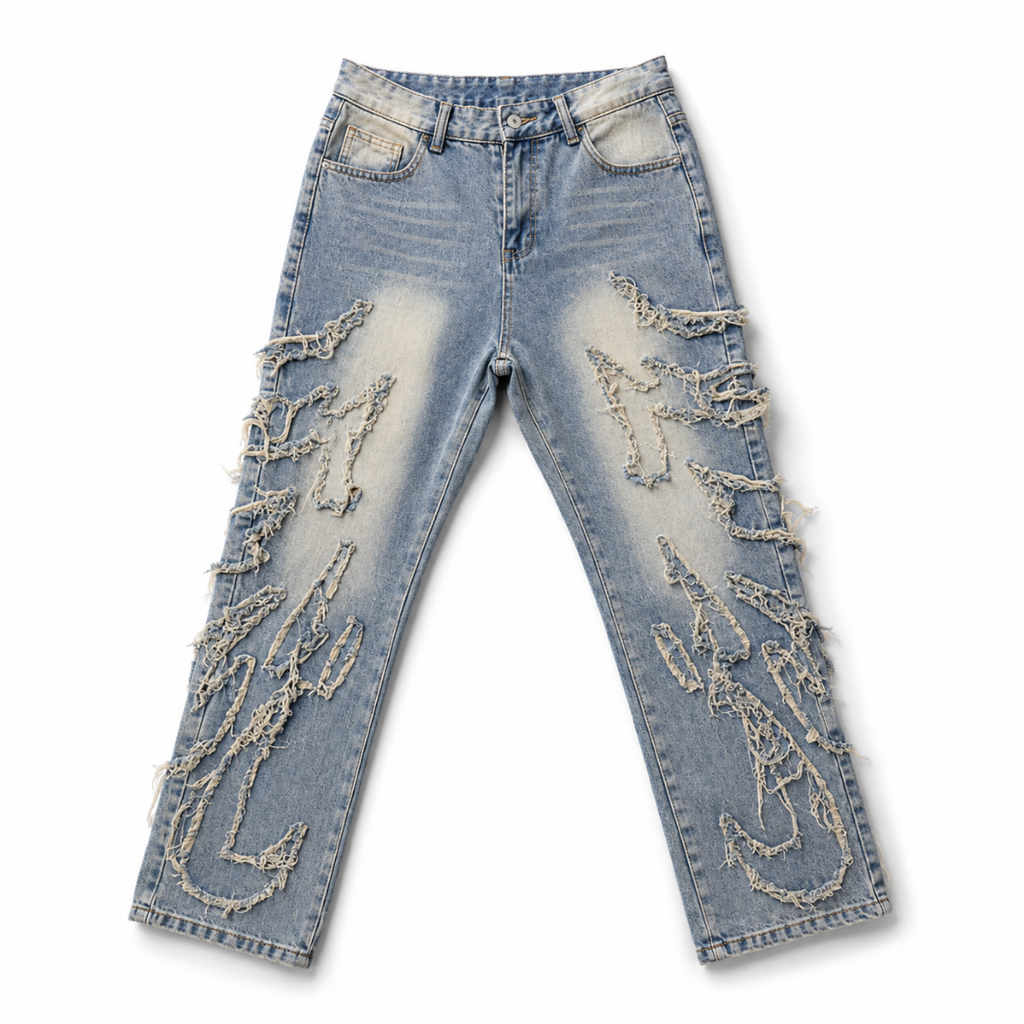 Embroidered Baggy Jeans